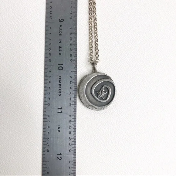 Reach For The Moon Quote Necklace Sterling Silver - Picture 6 of 8